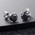 925 Sterling Silver Black VVS Moissanite Solitaire Stud Earring