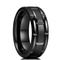 Black/Silver/Black 8MM Tungsten Carbide Band Ring