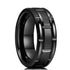 Black/Silver/Black 8MM Tungsten Carbide Band Ring