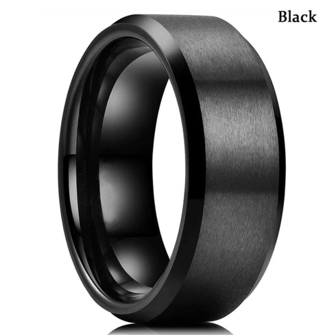 Tungsten Carbide 8MM Gold/Silver Band Ring Comfort Fit