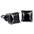 Black 925 Sterling Silver CZ Diamond Stud Men's Earrings
