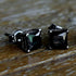 Black 925 Sterling Silver CZ Diamond Stud Men's Earrings