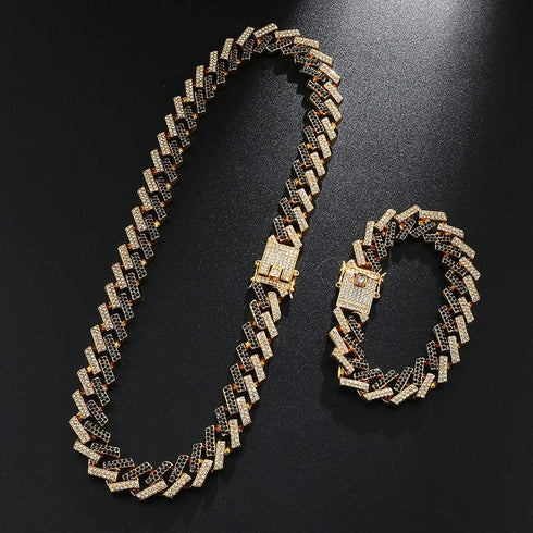 VVS Jewelry 2Tone Cuban Chain + FREE Bracelet Bundle