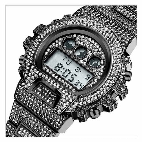 Iced Out G-Shock Style Digital Watch