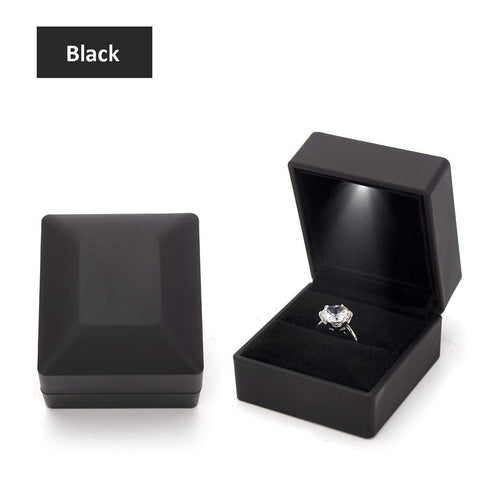 Black LED Jewelry Ring Box