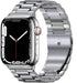 Black/Silver Metal Apple Watch Band with Folding Buckle