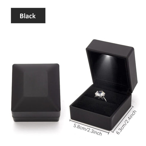 Black LED Jewelry Ring Box