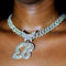 Bling Butterfly Letter Cuban Link Chain
