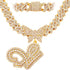 Bling Butterfly Letter Cuban Link Chain