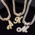 Bling Butterfly Letter Cuban Link Chain