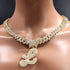 Bling Butterfly Letter Cuban Link Chain