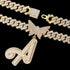 Bling Butterfly Letter Cuban Link Chain