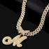 Bling Butterfly Letter Cuban Link Chain