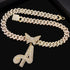 Bling Butterfly Letter Cuban Link Chain
