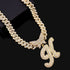 Bling Butterfly Letter Cuban Link Chain