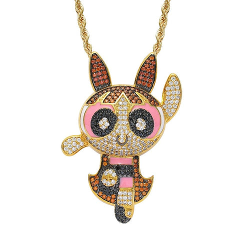 VVS Jewelry Fully Blinged Power Puff Girls Pendant Chain
