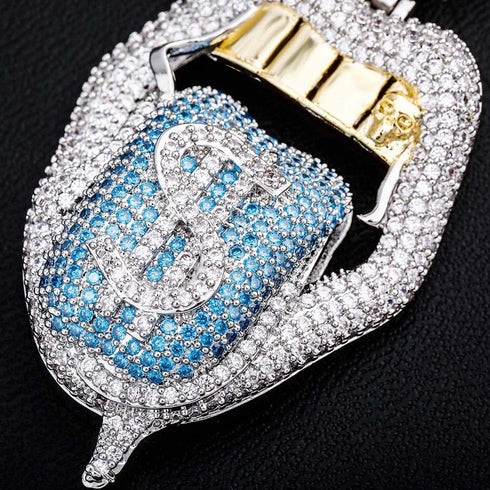 VVS Jewelry $$$ Micropaved Lip Pendant Necklace
