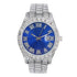 Fully Iced Out Silver Colored Dial Men's Classic Watch