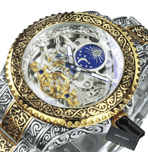 Gold Luminous Tourbillon Skeleton Mechanical Watch