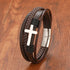 Multi-Layer Cross Leather Bracelet