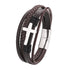 Multi-Layer Cross Leather Bracelet