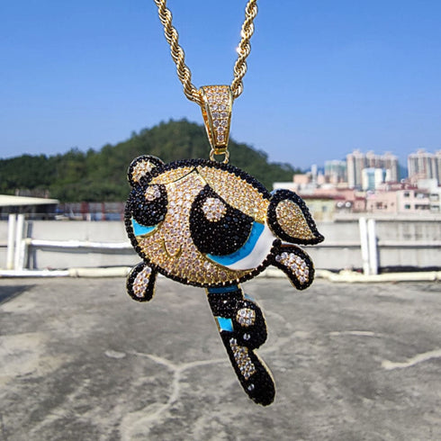 VVS Jewelry Fully Blinged Power Puff Girls Pendant Chain