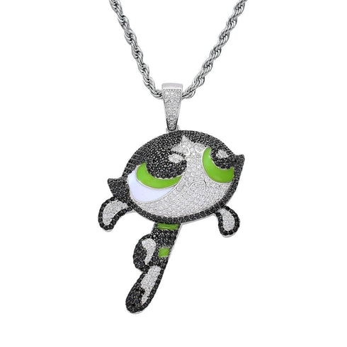 VVS Jewelry Fully Blinged Power Puff Girls Pendant Chain