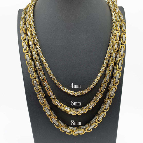 Byzantine Stainless Steel Chain & FREE Byzantine Bracelet