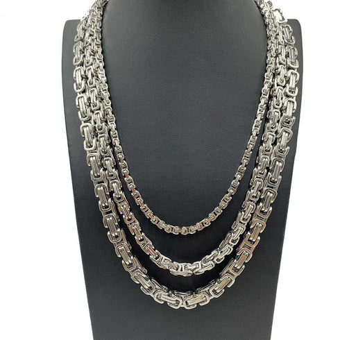 Byzantine Stainless Steel Chain & FREE Byzantine Bracelet