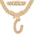 Bling Butterfly Letter Cuban Link Chain