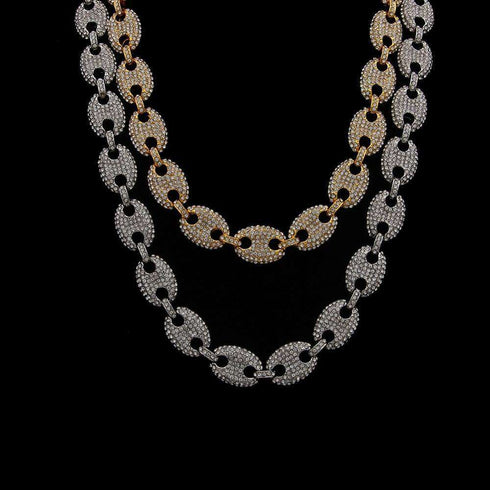 18k Gold CZ G-Link Chain