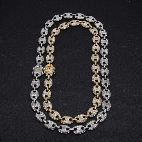 18k Gold CZ G-Link Chain
