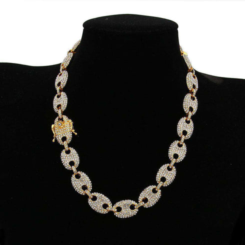 18k Gold CZ G-Link Chain