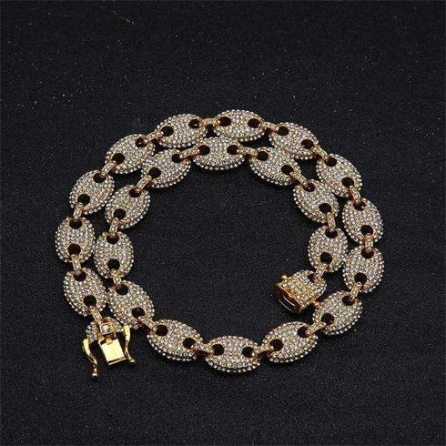 18k Gold CZ G-Link Chain