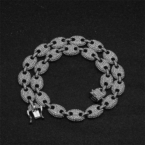 18k Gold CZ G-Link Chain