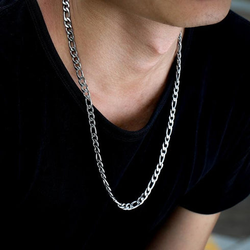 18k Gold/Silver 7mm Figaro Chain
