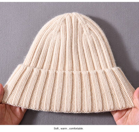Chunky Silk Satin Lined Knitted Beanie