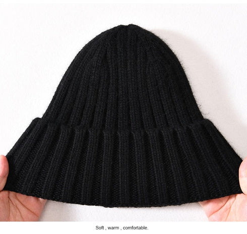 Chunky Silk Satin Lined Knitted Beanie