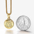 Circle Gold Initial Pendant Chain