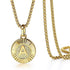 Circle Gold Initial Pendant Chain