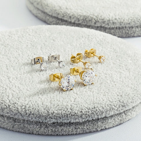 Classic 925 Sterling Silver 0.1-1 VVS Carat Moissanite Stud Earrings