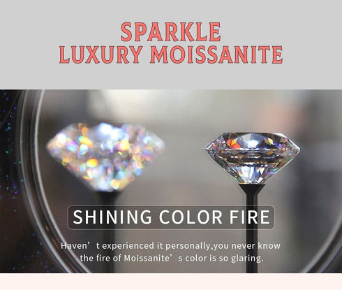 Classic 925 Sterling Silver 0.1-1 VVS Carat Moissanite Stud Earrings