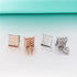 Classic Square 925 Silver Moissanite Iced Stud Earrings