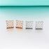 Classic Square 925 Silver Moissanite Iced Stud Earrings
