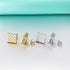 Classic Square 925 Silver Moissanite Iced Stud Earrings