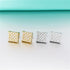 Classic Square 925 Silver Moissanite Iced Stud Earrings