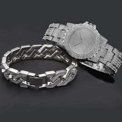 Bling Geometric Bracelet + Watch Set