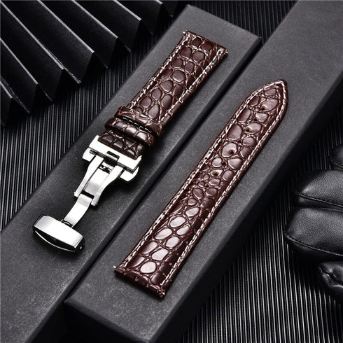 Crocodile Pattern with Automatic Buckle Men Watch Strap