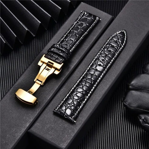 Crocodile Pattern with Automatic Buckle Men Watch Strap