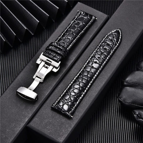 Crocodile Pattern with Automatic Buckle Men Watch Strap